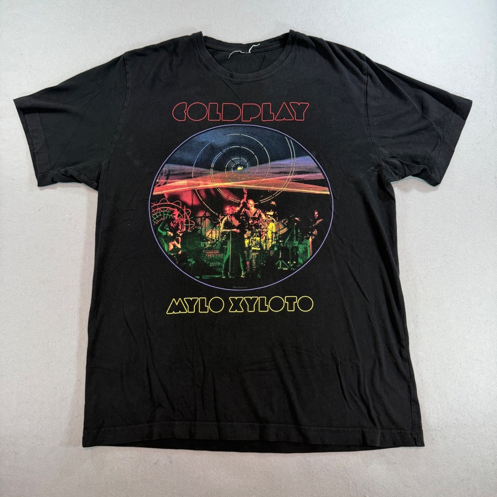 Coldplay Mylo Xyloto Live 2012 Men's L Black Concert Tour T-Shirt